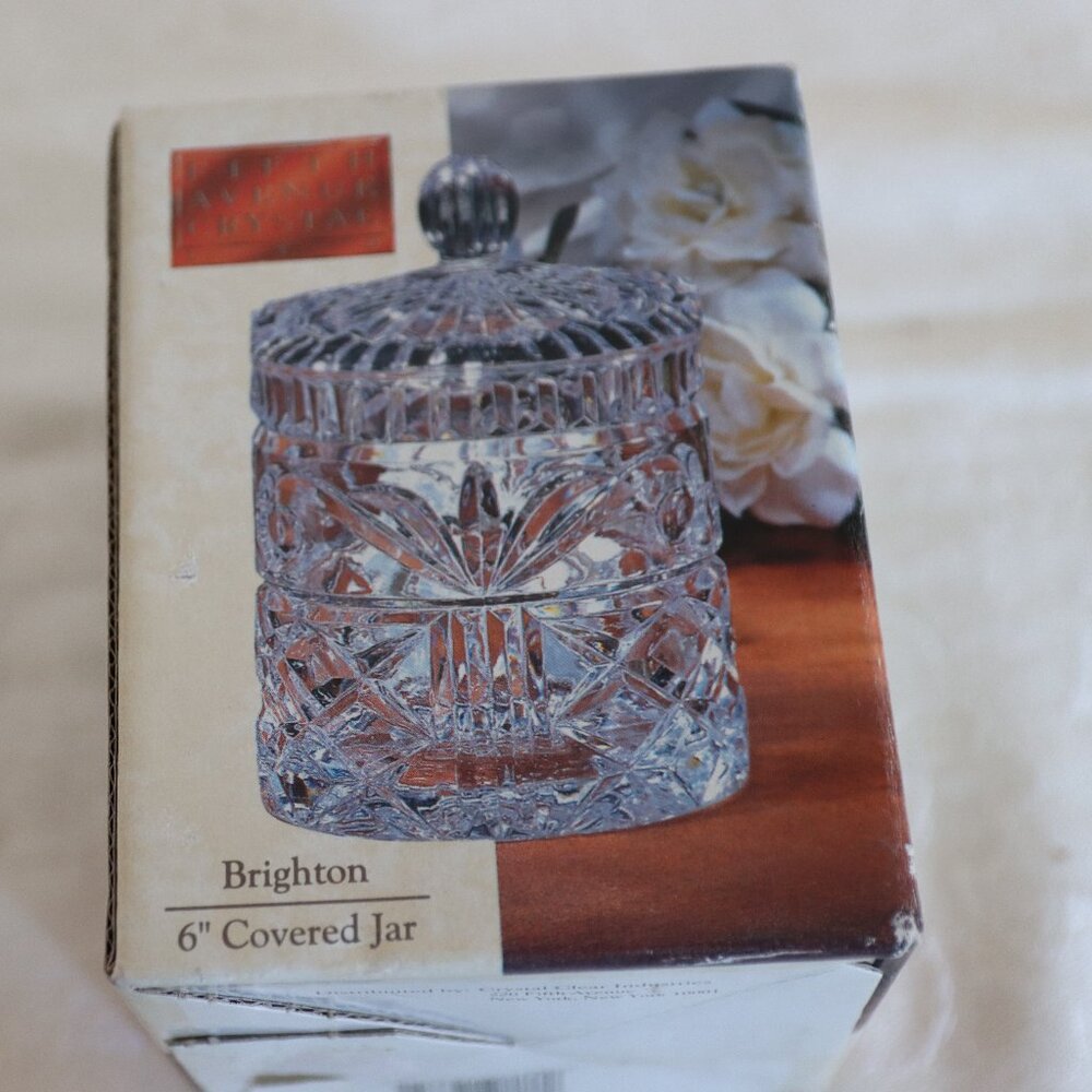 Fifth Avenue Crystal Brighton 6" covered jar 24% Lead Crystal